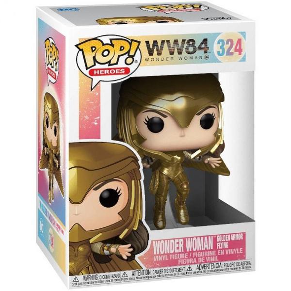 Funko POP! DC - Mulher Maravilha 1984: Mulher Maravilha Voando com Armadura Dourada 324 Imagem de Funko POP! DC - Mulher Maravilha 1984: Mulher Maravilha Voando com Armadura Dourada 324