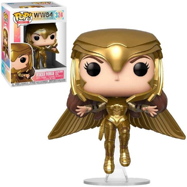 Funko POP! DC - Mulher Maravilha 1984: Mulher Maravilha Voando com Armadura Dourada 324 Imagem de Funko POP! DC - Mulher Maravilha 1984: Mulher Maravilha Voando com Armadura Dourada 324