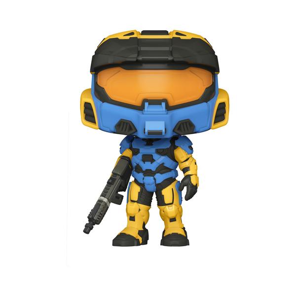 Imagem de Funko Pop! Jogos: Halo Infinite - Spartan Mark VII com VK78, Blue & Yellow, com Game Add On, 3,75 polegadas