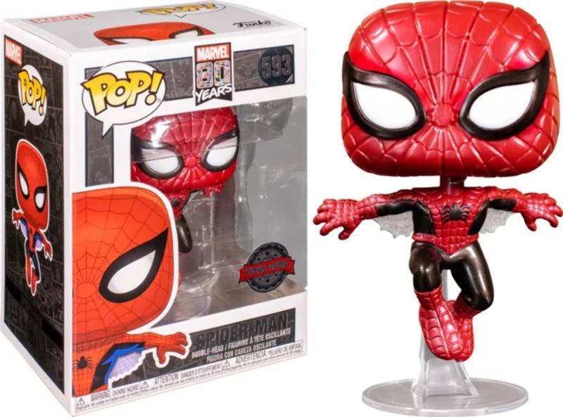 Imagem de Funko POP! Marvel 80 Years  593 - Primeira aparição Homem-Aranha Metálico H.T. Exclusivo