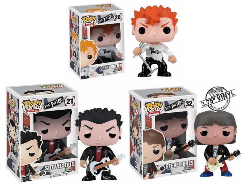 Imagem de Funko pop rocks sex pistols set sid vicious, johnny rotten, steve jones