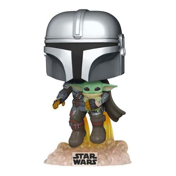 Imagem de Funko Pop Star Wars 402 Mandalorian Flying w/ the Child Baby Yoda