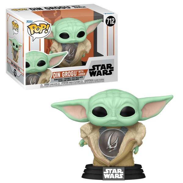 Funko Pop Star Wars 712 Baby Yoda Din Grogu With Armor Imagem de Funko Pop Star Wars 712 Baby Yoda Din Grogu With Armor