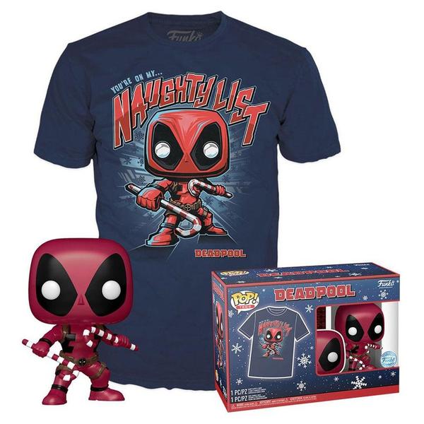 Funko pop tees marvel deadpool holiday + camiseta Imagem de Funko pop tees marvel deadpool holiday + camiseta