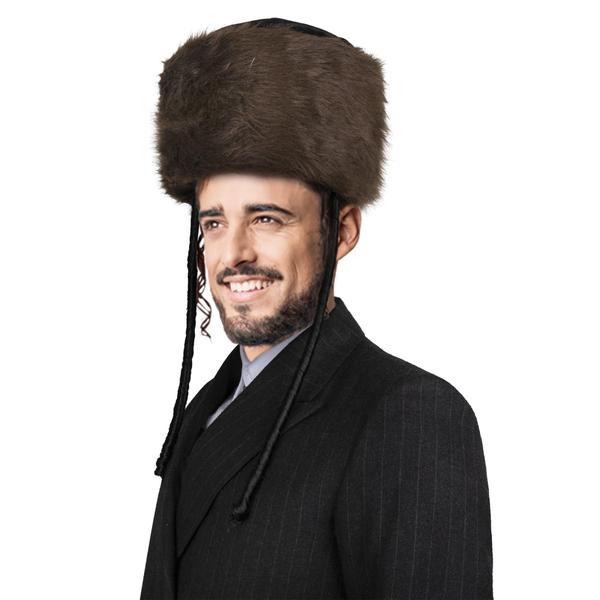 Fur Hat Dress Up America High Shtreimel para adultos (marrom) Imagem de Fur Hat Dress Up America High Shtreimel para adultos (marrom)