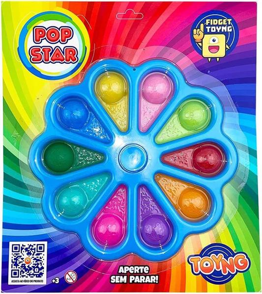 Imagem de Fura bolha spinner xl colorido fidget toy - POP STAR