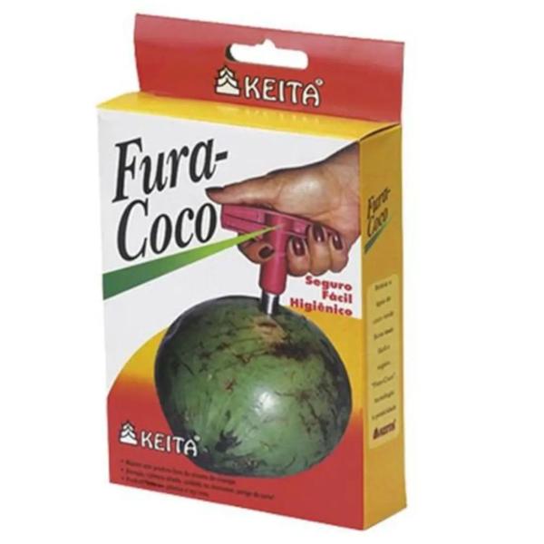 Fura Coco Vermelho - FC01 - KEITA Imagem de Fura Coco Vermelho - FC01 - KEITA