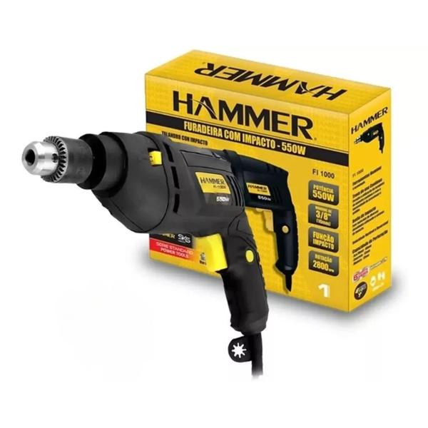 Imagem de Furadeira de Impacto 3/8"(10mm) 110V/127V 550W Hammer FI1000