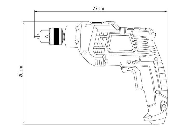 Imagem de Furadeira de impacto 500 w 3/8 tramontina para uso doméstico com sistema de reversão e botão para travamento de gatilho 220v