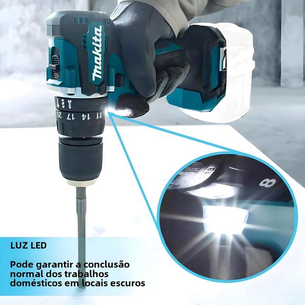 Imagem de Furadeira de Impacto Makita 18V DDF487 sem Escova - 5 Funções