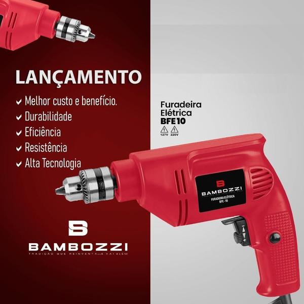 Imagem de Furadeira E Parafusadeira Elétrica Bambozzi 3/8 350W Bfe10