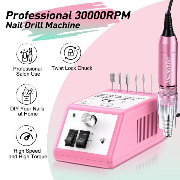 Imagem de Furadeira Elétrica para Unhas Jiasheng 30000 RPM - Ideal para Salão de Manicure