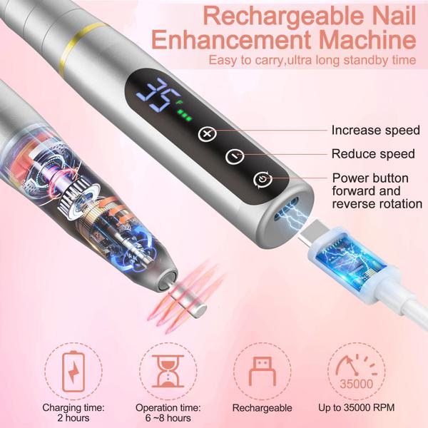 Imagem de Furadeira Elétrica para Unhas NAILGIRLS 35000 RPM - Para Unhas de Acrílico