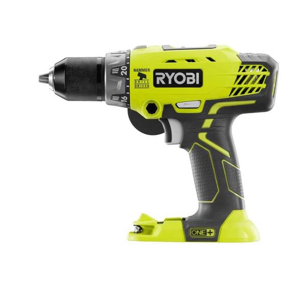 Imagem de Furadeira/furadeira Ryobi P214 One+ 18 volts de íon de lítio de 1/2 polegada e 600 libras (somente ferramenta) com alça (embalagem que não é de varejo)