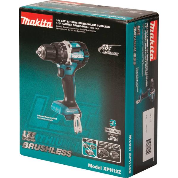 Imagem de Furadeira Hammer Driver-Driver Makita XPH12Z 18V LXT de íon de lítio