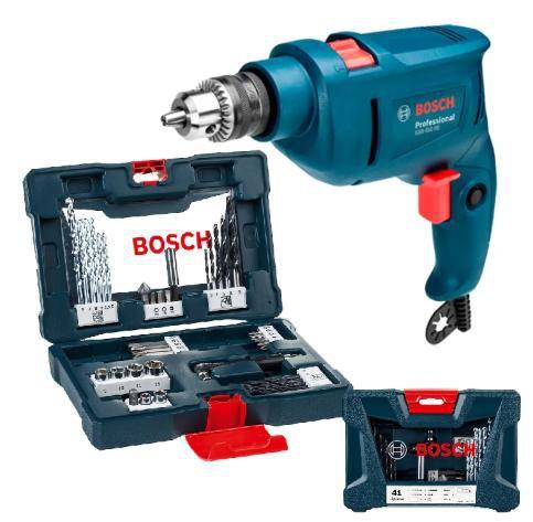 Furadeira Industrial Impacto 3/8 Reversão 450W GSB 450RE + Estojo 41 Peças X-Line BOSCH Furadeira Industrial Impacto 3/8 Reversão 450W GSB 450RE + Estojo 41 Peças X-Line BOSCH