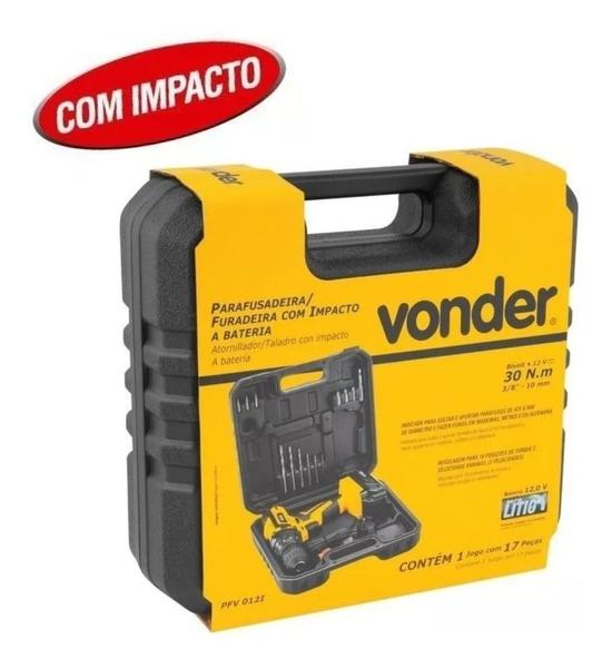 Imagem de Furadeira Parafusadeira 12v Com Impacto Vonder Pfv012i Acompanha Maleta e Acessórios