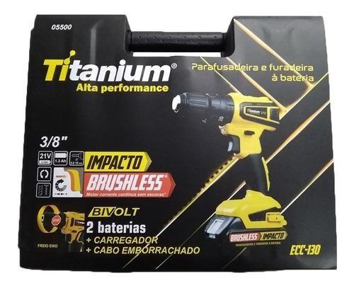 Imagem de Furadeira Parafusadeira Alto Impacto Bateria 21v Bivolt  3/8 5500 Titanium