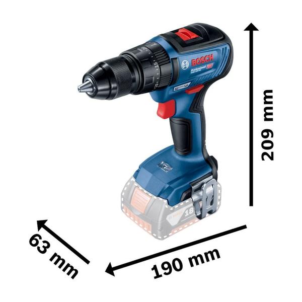 Imagem de Furadeira Parafusadeira de impacto 1/2" a bateria 18V Brushless com maleta - GSB 18V-50 - Bosch