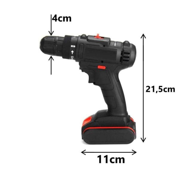 Imagem de Furadeira Parafusadeira Sem Fio 36V Portátil 2 Baterias Recarregáveis Bivolt