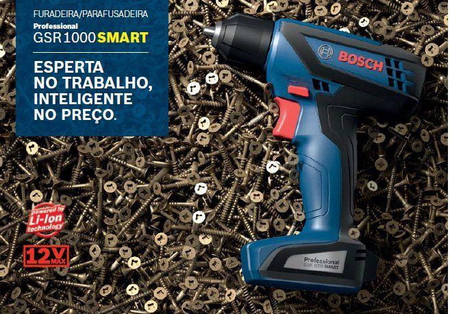 Imagem de Furadeira Parafusadeira Smart Gsr1000 Original Bosch  Bateria Lítio 12v Bivolt + Kits