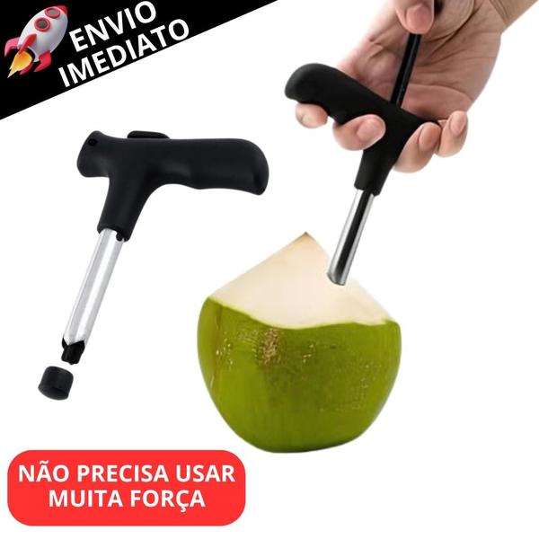 Imagem de Furador Abridor De Coco em Inox Profissional Resistente Manual Fácil de Abrir ENVIO IMEDIATO