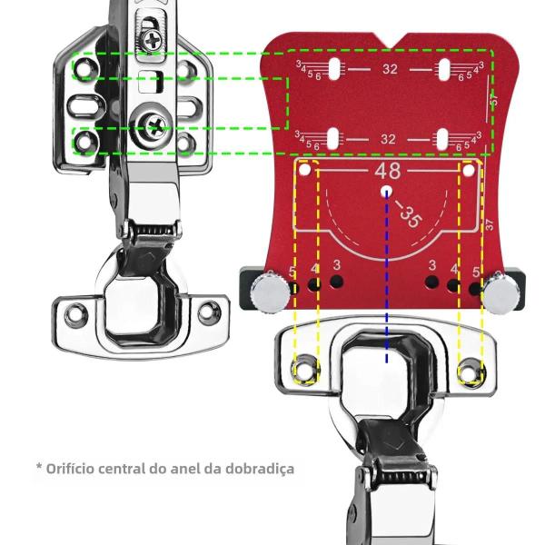 Imagem de Furador de Dobradiças de 35mm para Carpintaria - Perfuração Precisa e Montagem