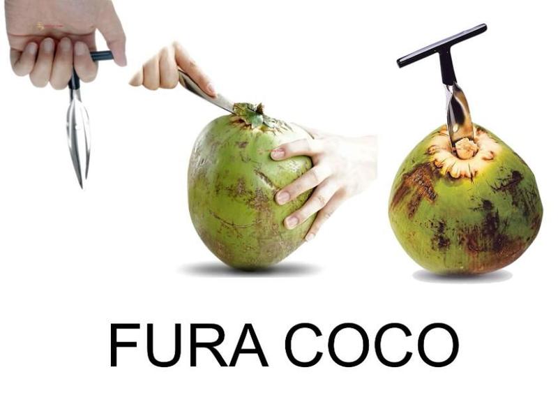 Imagem de Furador Manual Abridor Inox De Coco Prático Profissional