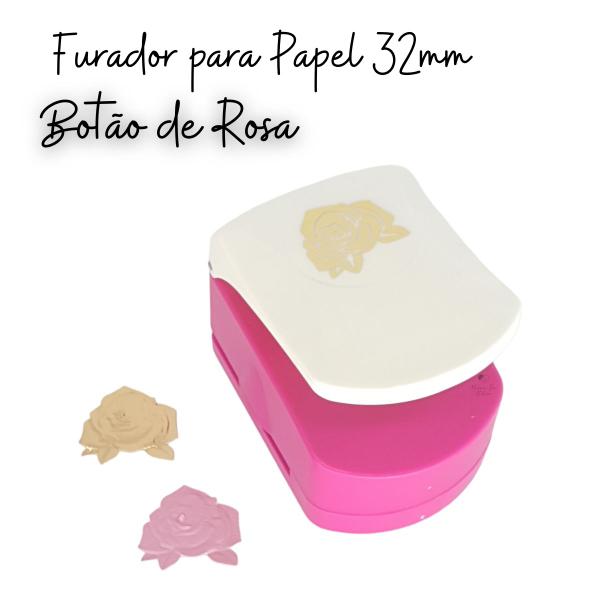 Imagem de Furador para Papel 32mm Scrapbook Arte Flor Rosa Emboss