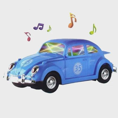 Imagem de Fusca de Brinquedo que Gira Bate e Volta e Toca Música Animada Azul