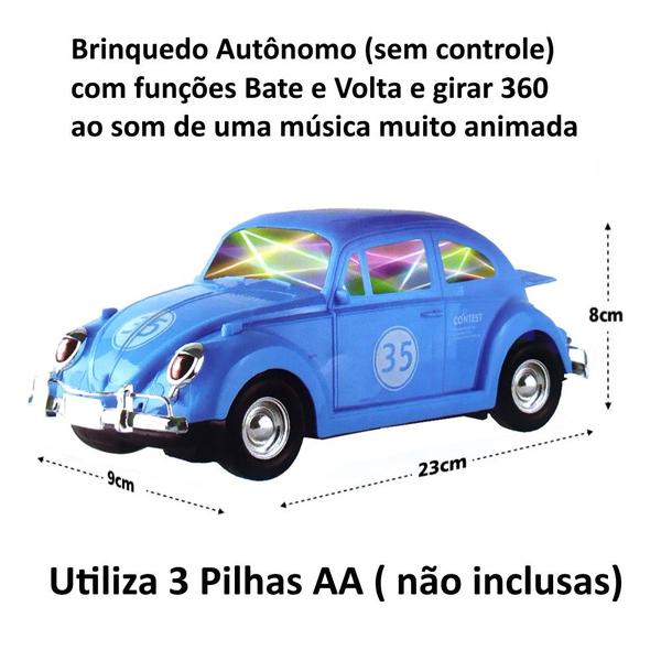 Imagem de Fusca de Brinquedo que Gira Bate e Volta e Toca Música Animada