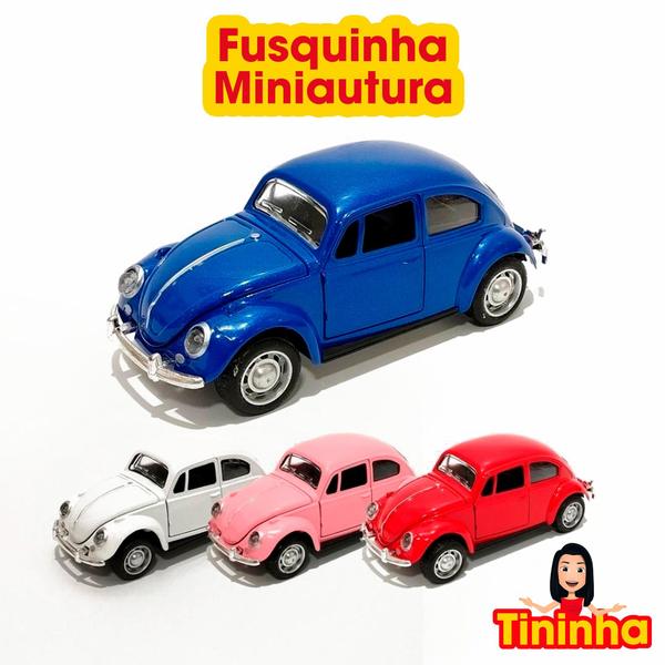 Imagem de Fusca Miniatura de Ferro C/ Portas Fricção Carrinho Metal Colecionador Brinquedo