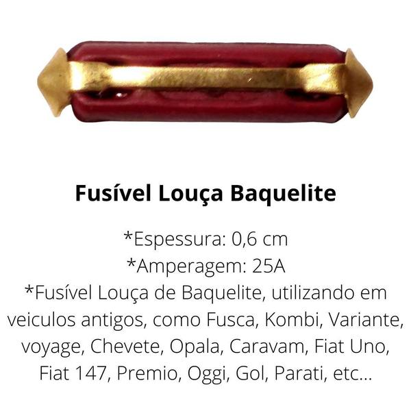 Imagem de Fusíveis Louça Baquelite Nacional Misto Sortido Alta Qualidade Material Reforçado - Kit 100 Unidades