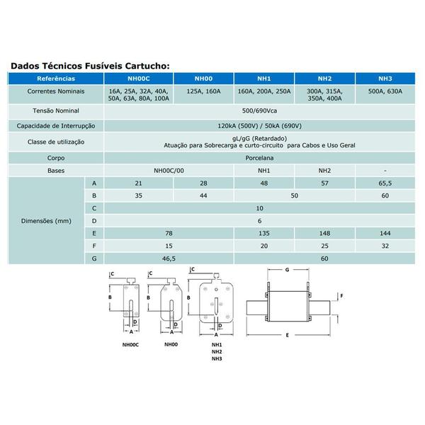 Imagem de Fusivel 16a Retardado Gl-gg Base Nh00 500v Porcelana