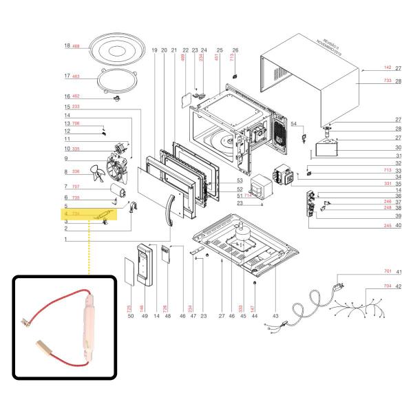 Imagem de Fusível De Alta Tensão 5kv 0,8A Para Microondas Mep37 Electrolux Original