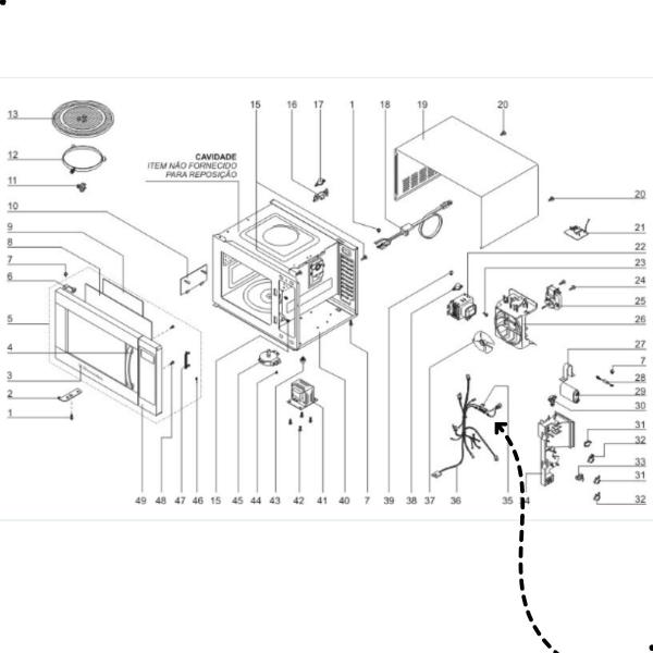 Imagem de Fusível De Alta Tensão 5kv 800ma Microondas Electrolux ME46X ME47X MEX55