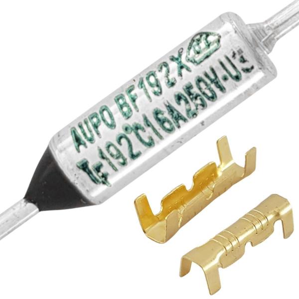 Fusível Térmico 192C Graus 16A 250V 3 Pçs + 6 Terminais Luva - Aupo Imagem de Fusível Térmico 192C Graus 16A 250V 3 Pçs + 6 Terminais Luva