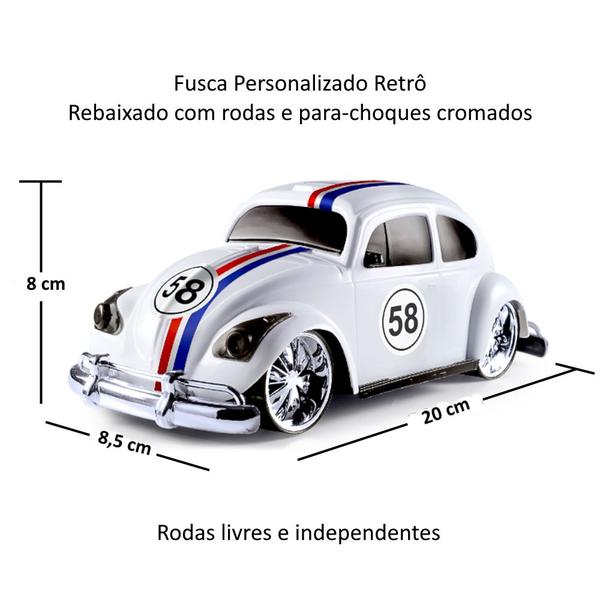 Imagem de Fusquinha de Brinquedo Esportivo Herbi Carro 20cm Branco