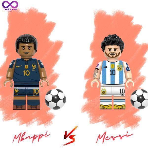 Imagem de Futebol Brinquedo Copa Mundo Blocos Letsgo Kit 8 Bonecos Pl