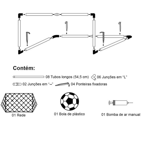 Imagem de Futebol Gol De Craque Kit 2 Traves Infantil - Dm Toys