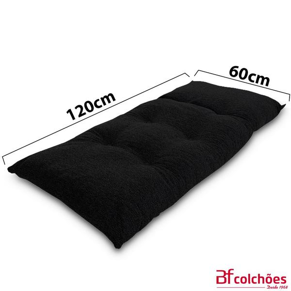 Imagem de Futon Dobrável de Espuma Solteiro Preto 120x60 - BF Colchões