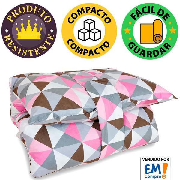 Imagem de Futon Dobrável de Espuma Solteiro Rosa - Emcompre