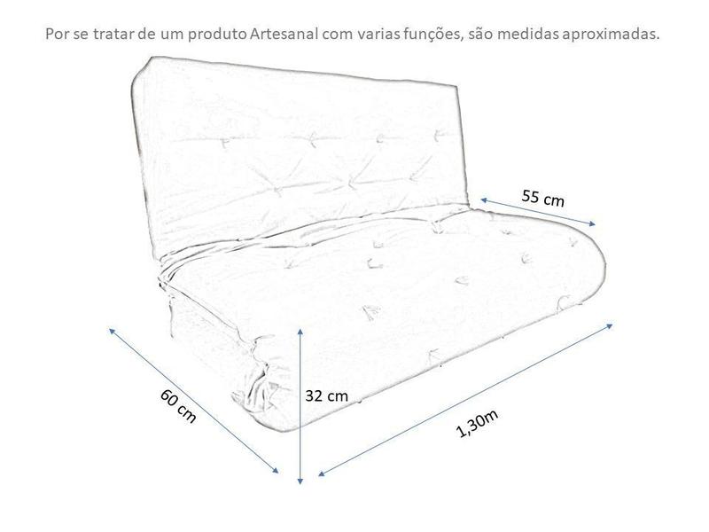 Imagem de Futon Sofa Cama Casal 1,30m x 1,90m Cinza