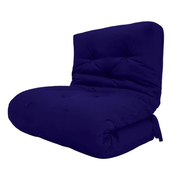 Imagem de Futon Solteiro Dobrável Oriental Confort Plus Azul Royal Acquablock