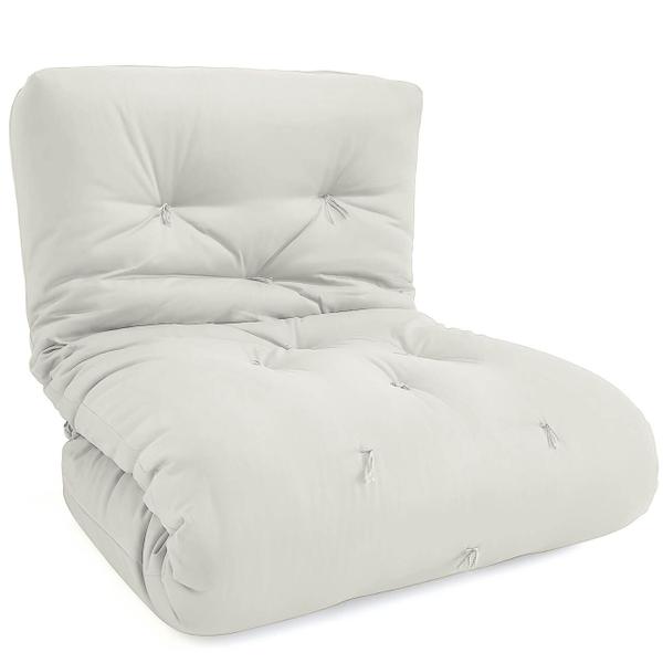 Imagem de Futon Solteiro Dobrável Oriental Confort Plus Branco Off Acquablock