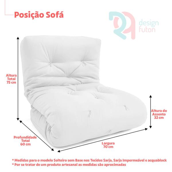 Imagem de Futon Solteiro Dobrável Oriental Confort Plus Caramelo