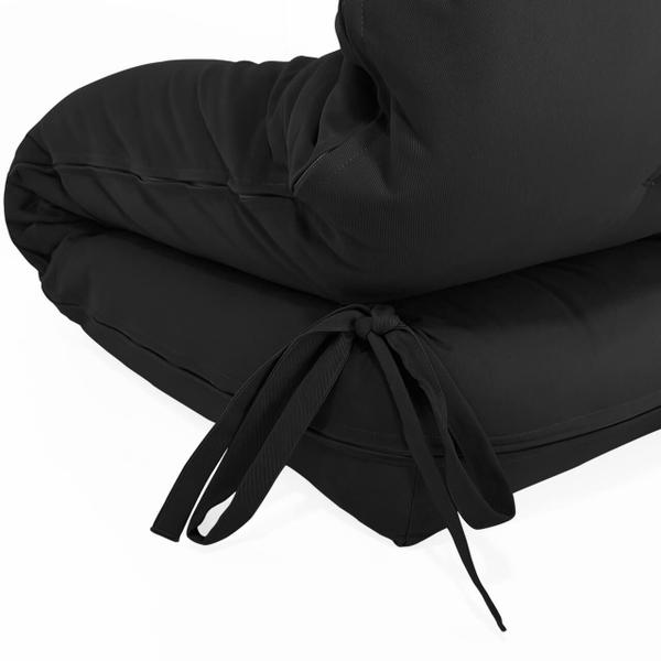 Imagem de Futon Solteiro Dobrável Oriental Confort Plus Preto Acquablock