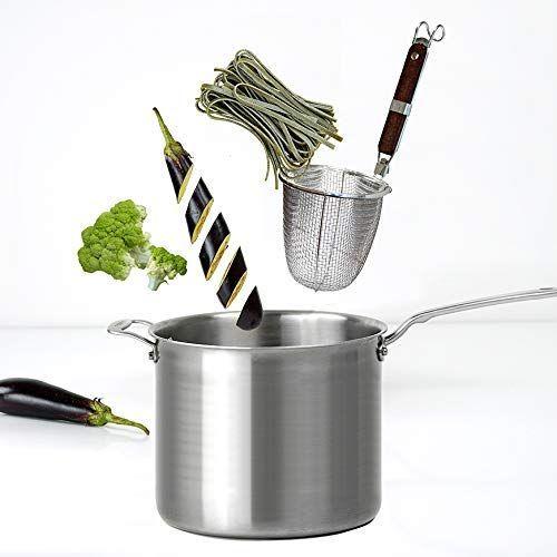 G+ Life Kitchen Inoxidável Massa de Aço Massa Mistura De Malha Aranha, Coador de Macarrão, Cesta de Macarrão de Esforço, para Massa, Ramen, Bolinho, Alimentos Fritos Profundos, com alça de madeira, 2 pacote, diâmetro 5,5 polegadas Imagem de G+ Life Kitchen Inoxidável Massa de Aço Massa Mistura De Malha Aranha, Coador de Macarrão, Cesta de Macarrão de Esforço, para Massa, Ramen, Bolinho, Alimentos Fritos Profundos, com alça de madeira, 2 pacote, diâmetro 5,5 polegadas