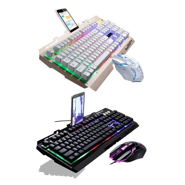 Imagem de G700 USB Luminous Gaming Mouse e Teclado com Fio com Rainb