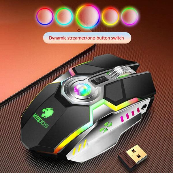 Imagem de G80 Jogo sem fio Mouse Recarregável Mouse Silencioso Ergonômico 7 Chaves RGB Retrolit 1600 DPI mouse para Computador Pro Gamer